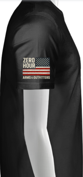 ZERO HOUR Short Sleeve T-shirt in Black Soft Cotton