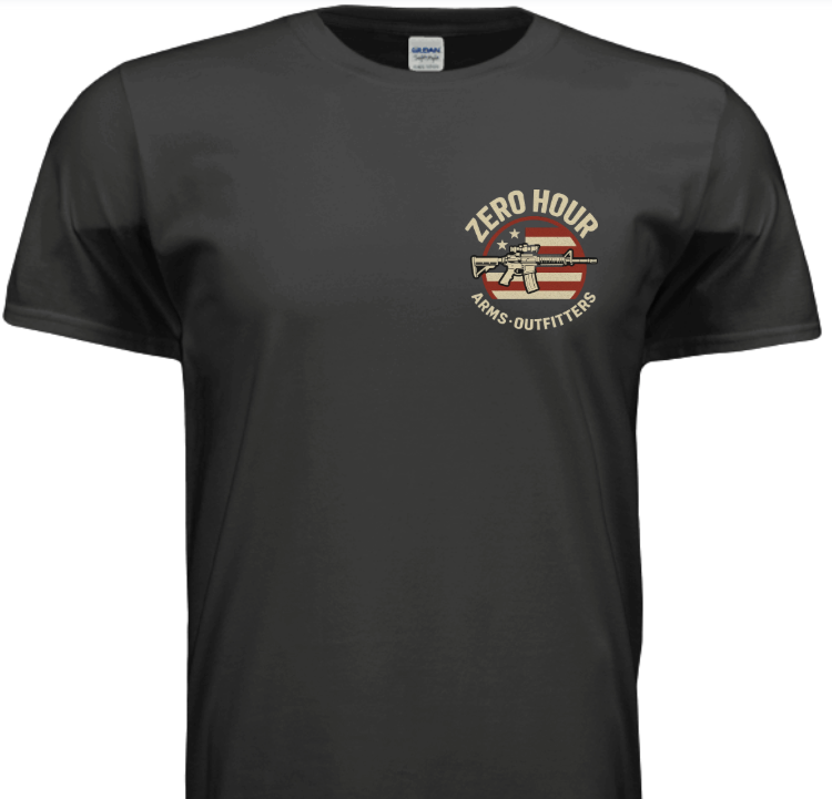 ZERO HOUR Short Sleeve T-shirt in Black Soft Cotton